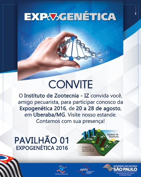 Convite IZ - Uberaba (MG)  Reprodutores da Linhagem IZ participaro da ExpoGentica 2016 